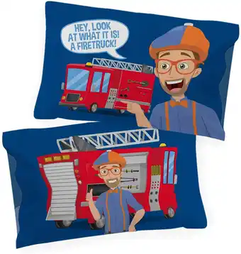 Walmart Blippi Look a Firetruck! Blue 1 Pack Pillowcase, 100% Microfiber offer