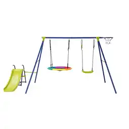 Walmart Infans 4-in-1 Swing Set for Backyard Heavy-Duty Metal Playset for 3-12 Years Old Kids offer