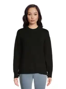 Walmart Time and Tru Women's Side Button Crew Neck Sweater, Midweight, Sizes XS-XXXL offer