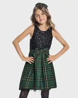 Walmart The Children's Place Girls Sleeveless Plaid Sequin Fit-n-Flare Dress, Sizes XS-XXL offer