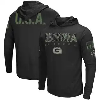 Walmart Men's Colosseum Black Georgia Bulldogs OHT Military Appreciation Hoodie Long Sleeve T-Shirt offer