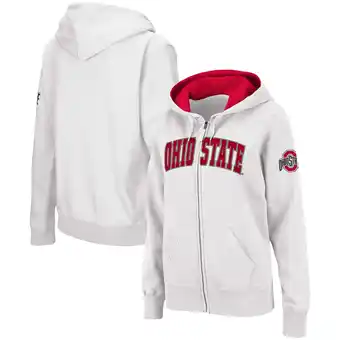 Walmart Women's White Ohio State Buckeyes Arched Name Full-Zip Hoodie offer