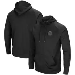 Walmart Men's Colosseum Black Ohio State Buckeyes Blackout 3.0 Tonal Raglan Full-Zip Hoodie offer