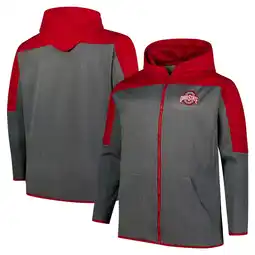 Walmart Men's Fanatics Scarlet/Gray Ohio State Buckeyes Big & Tall Pieced Full-Zip Hoodie Jacket offer