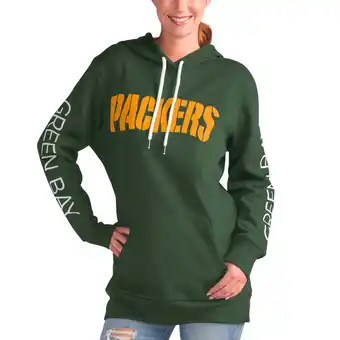 Walmart Women's G-III 4Her by Carl Banks Green Green Bay Packers Extra Inning Pullover Hoodie offer