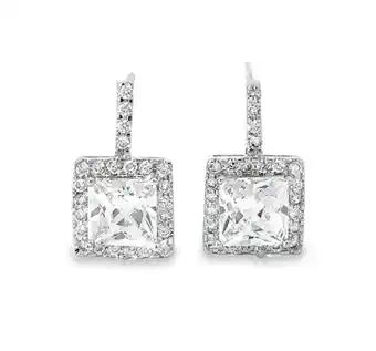 Walmart Cate & Chloe Kelsey 18k White Gold Plated Drop Earrings with Swarovski Crystals Gift for Women offer