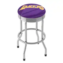 Walmart Trademark Gameroom Los Angeles Lakers Fade Chrome Ribbed Barstool offer