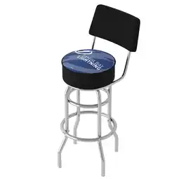 Walmart Trademark Gameroom Tampa Bay Lightning Watermark Bar Stool with Back Rest offer