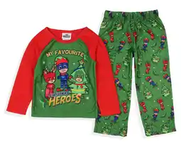 Walmart PJ Masks Toddler Boys' Gekko Catboy Owlette My Favorite Christmas Heroes Pajama Set offer