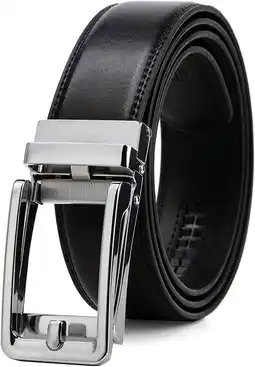 Walmart Men's Leather Ratchet Comfort Click Belt Dress with Slide Buckle offer