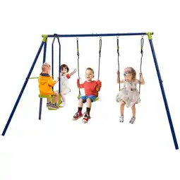 Walmart Infans 440 lbs Swing Set 2-in-1 Kids Swing Stand w/Two Swings & One Glider for Backyard offer