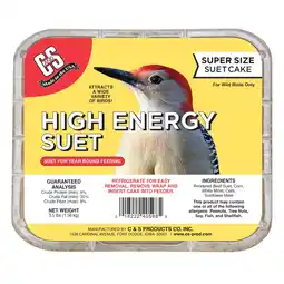 Walmart C&S High Energy Large Suet, Super Sized, 3.5 lb Cake, Wild Bird Food offer