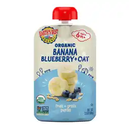 Walmart Earth's Best Organic Stage 2 Baby Food, Banana Blueberry Oat Fruit Grain Puree, 3.5 oz Pouch offer