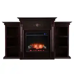 Walmart SEI Furniture Tennyson Touch Screen Wood Electric Fireplace in Classic Espresso offer