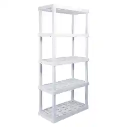 Walmart Oskar 5-Tier Interlocking Storage Shelf, Holds 750 lbs (340 kg), White offer