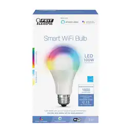 Walmart Feit Electric Smart LED 17.7 Watt (100 Watt Eq.) Color Changing/Tune White Bulb, A21, E26, Dim 0.3lb offer