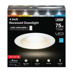 Walmart Feit Electric 4 White High Output LED Recessed Downlight Color Select (5CCT) offer