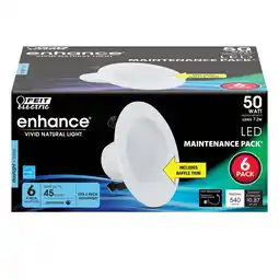 Walmart Feit Electric Enhance 4 White Baffle Trim Recessed Lights (6 Pack) Integrated LED 7.2W (50W Eq) offer