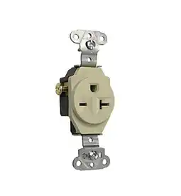 Walmart Pass & Seymour 5851-I Single Receptacle Side Wire 20A 250V Commercial Grade, Ivory offer