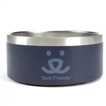 Walmart Best Friends Stainless Steel Dog Bowl, Navy Blue 64 oz offer