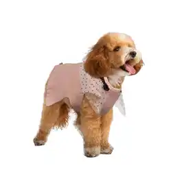 Walmart Christian Siriano, Dog Clothes, Tulle Neck Cardigan Dog or Cat Sweater, Pink, XS offer