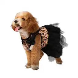 Walmart Christian Siriano, Dog Clothes, Animal Print Fancy Dog or Cat Dress, Black, XS offer