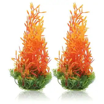 Walmart Eease Aquarium Plastic Plants Water Grass 2Pcs Fish Tank Decor Artificial Seaweed offer