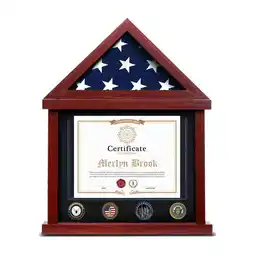 Walmart Small flybold Flag Case for American Veteran Burial Flag - Solid Wood Military Shadow Box offer