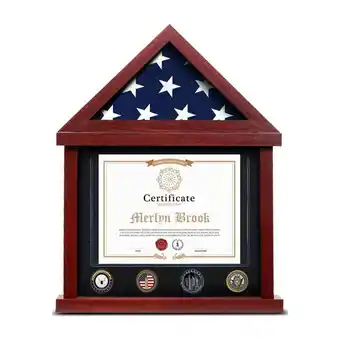 Walmart Small flybold Flag Case for American Veteran Burial Flag - Solid Wood Military Shadow Box offer