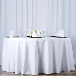 Walmart BalsaCircle 120 White Round Premium Polyester Tablecloth Wedding Table Linens offer