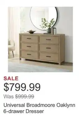 Costco Universal Broadmoore Oaklynn 6-drawer Dresser offer