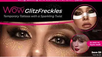 Showcase US Wow GlitzFreckles Temporary Tattoos with a Sparkling Twist offer