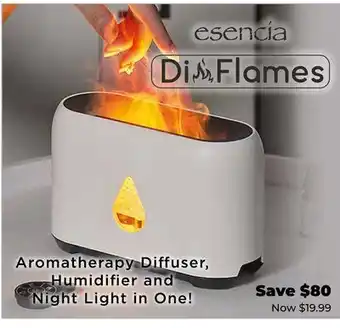 Showcase US Essencia Di Flames Aromatherapy Diffuser, Humidifier and Night Light in One! offer