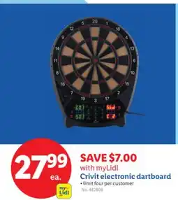 Lidl with myLidl Crivit electronic dartboard offer