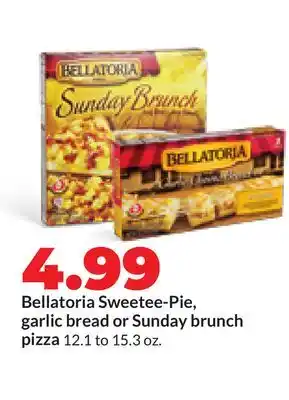 Hy-Vee Bellatoria Sweetee-Pie, garlic bread or Sunday brunch pizza offer