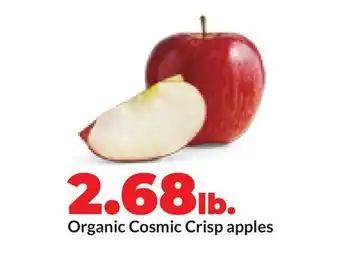 Hy-Vee Organic Cosmic Crisp apples offer