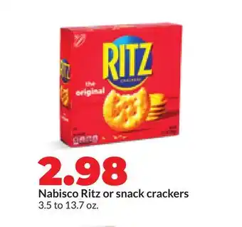 Hy-Vee Nabisco Ritz or snack crackers offer