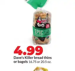 Hy-Vee Dave's Killer bread thins or bagels offer