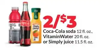 Hy-Vee Coca-Cola soda 12 fl. oz., VitaminWater 20 fl. oz. or Simply juice 11.5 fl. oz offer