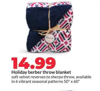 Hy-Vee Holiday berber throw blanket offer