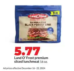 Hy-Vee Land O'Frost premium sliced lunchmeat offer