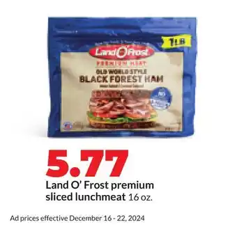 Hy-Vee Land O'Frost premium sliced lunchmeat offer