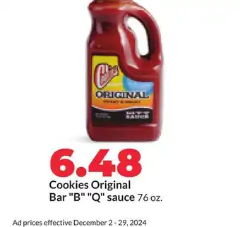 Hy-Vee Cookies Original Bar B Q sauce offer