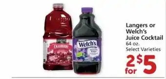 Albertsons Langers Or Welch's Juice Cocktail offer