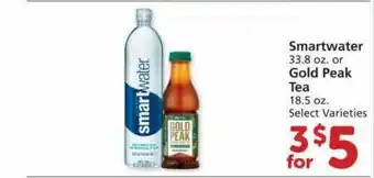 Albertsons Smartwater Or Gold Peak Tea Select Varieties offer