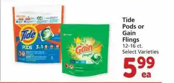 Albertsons Tide Pods Or Gain Flings Select Varieties offer