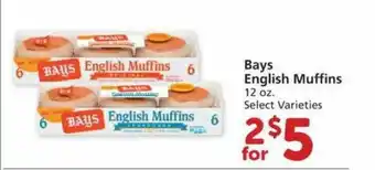 Albertsons Bays English Muffins Select Varieties offer