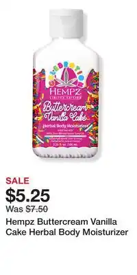 Ulta Beauty Hempz Buttercream Vanilla Cake Herbal Body Moisturizer offer