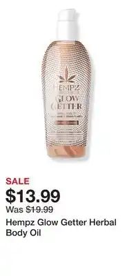 Ulta Beauty Hempz Glow Getter Herbal Body Oil offer