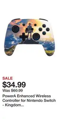 Game Stop PowerA Enhanced Wireless Controller for Nintendo Switch - Kingdom of Hyrule offer